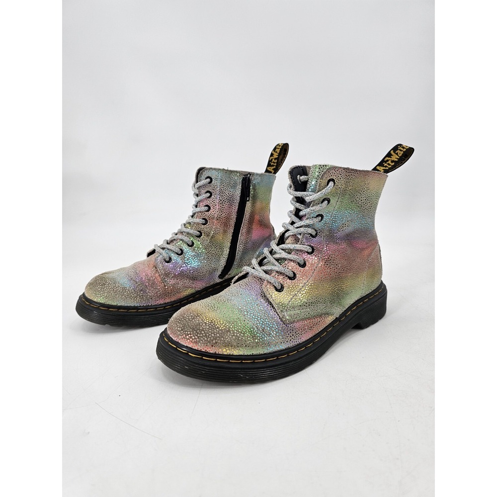 Dr. Doc Martens 1460 Pascal J Iridescent Rainbow Shimmer Sparkle Boots Size 3